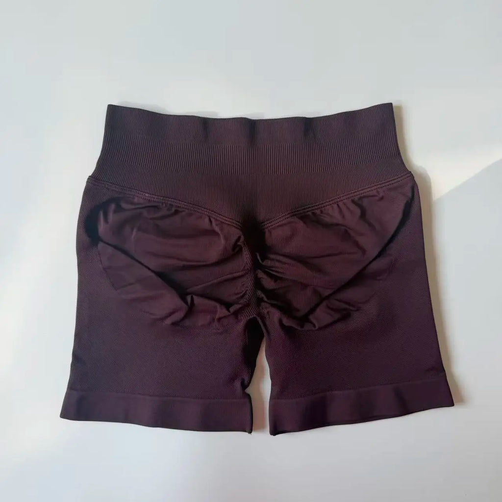 Yoga Shorts Low Ribbed Waist Band Yoga Shorts Seamless Scrunch Bum Workout Gym Shorts Booty Hight Stretch Running Shorts