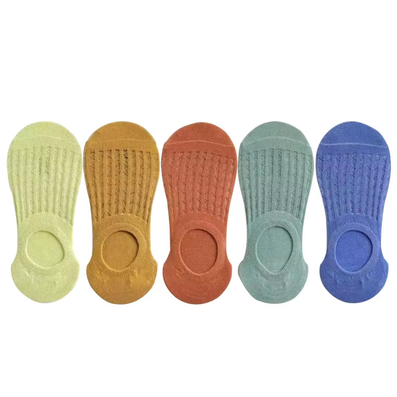 Socks Women'S Summer Invisible Short No Show Fashion Lace Breathable Silicone Non-Slip Cotton Boat Socks