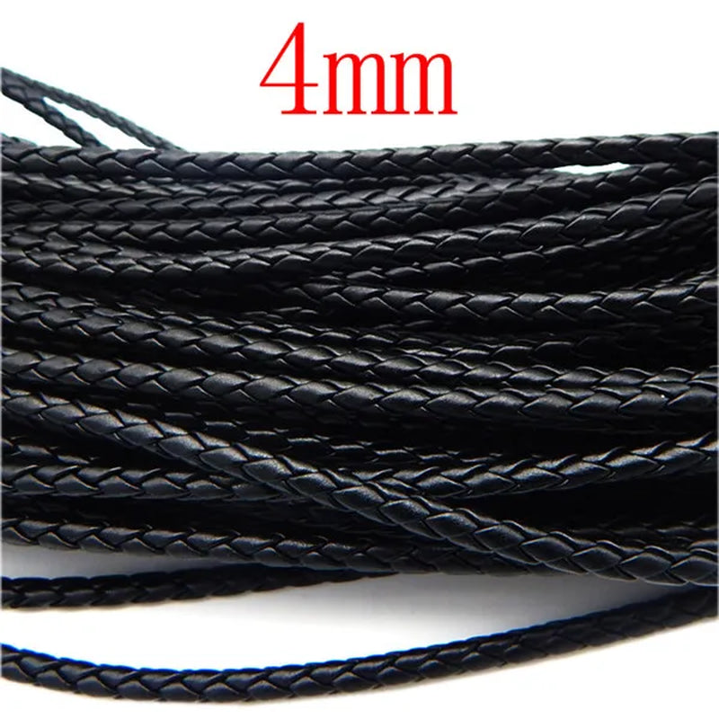 5M 3/4/6Mm Braided Leather Cord Rope Strip Thread for DIY Pendant Neck Weaving Bracelet Jewelry Making Supplies Crafts Accessory