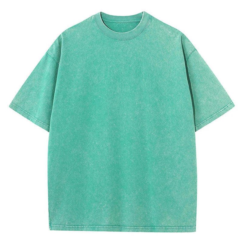 Washed Vintage Men Women T-Shirts Street Hip Hop Retro Punk T Shirt Harajuku Casual Cotton Short Sleeve Acid Wash Tshirts Tops