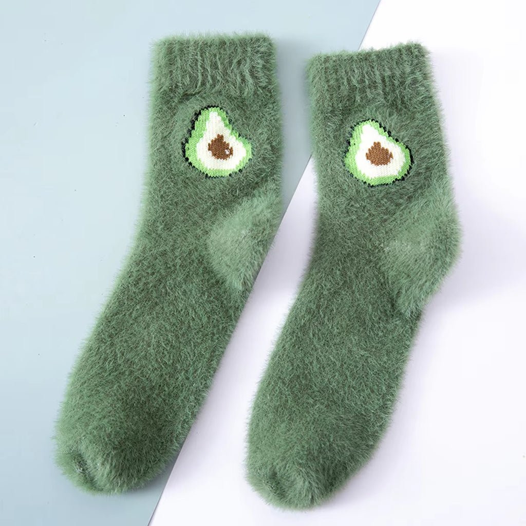 2 Pairs Cute Cow Spots Print Socks, Thickened & Warm Coral Fleece Socks, Women'S Stockings & Hosiery