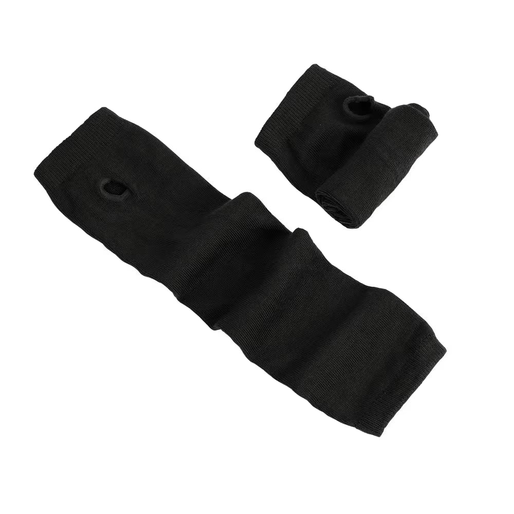 Winter Warm Long Sleeves Gloves for Man Women Fingerless Stripe Hip-Hop Knitted Elbow Mittens Elastic Outdoor Warmer Arm