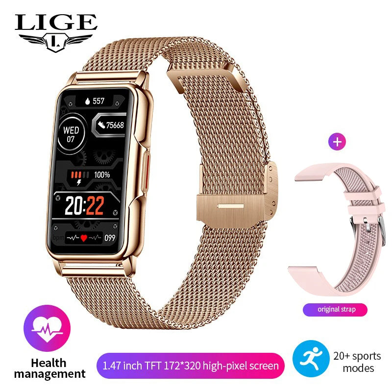 Smart Watch Women Full Touch Screen Bluetooth Call IP67 Waterproof Sports Fitness Tracker Smartwatch Women
