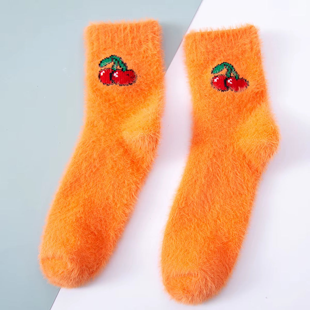 2 Pairs Cute Cow Spots Print Socks, Thickened & Warm Coral Fleece Socks, Women'S Stockings & Hosiery
