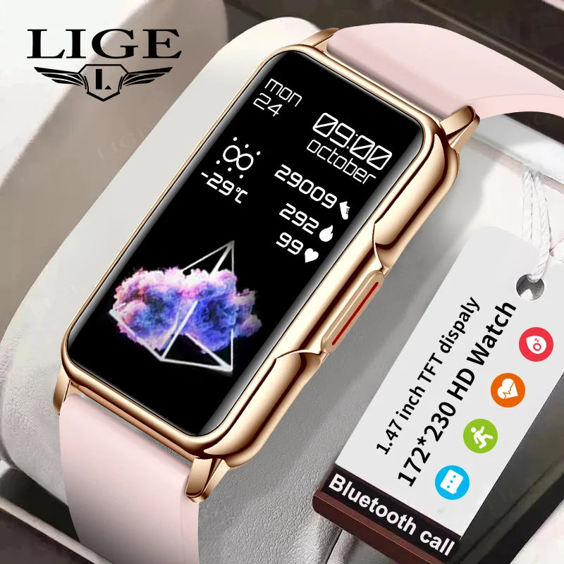 Smart Watch Women Full Touch Screen Bluetooth Call IP67 Waterproof Sports Fitness Tracker Smartwatch Women