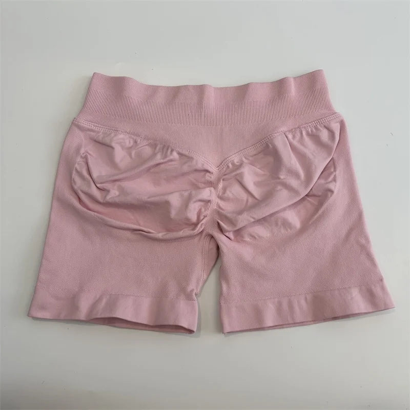 Yoga Shorts Low Ribbed Waist Band Yoga Shorts Seamless Scrunch Bum Workout Gym Shorts Booty Hight Stretch Running Shorts