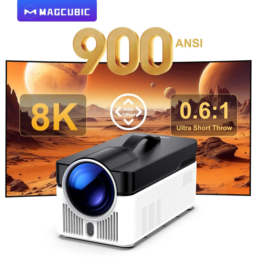 Ultra Short Throw Projector HY450 Auto Offset 8K 4K Native 1080P Projector 900ANSI BT5.4 Electronic Focus Wifi6 Voice
