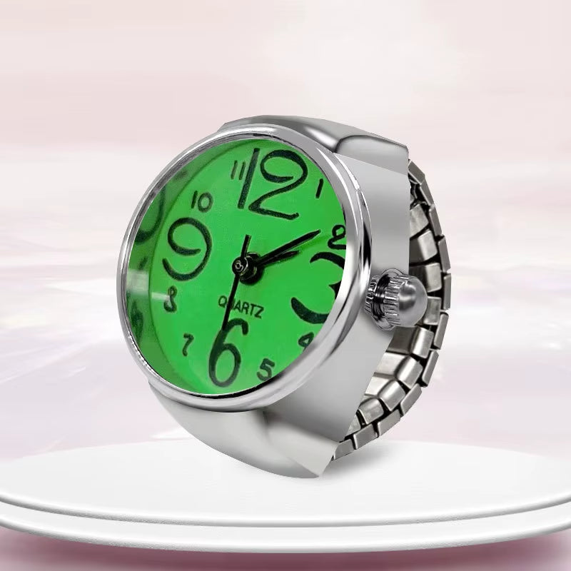 New Ring Watch Hot Selling Creative Circular Dial Alloy Shell Finger Couple Men and Women
