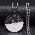 Christian Bible Cross Chain Necklace Stainless Steel Pendant Necklace for Men Religious Prayer Jesus Jewelry Corrente Masculina