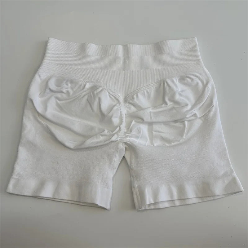 Yoga Shorts Low Ribbed Waist Band Yoga Shorts Seamless Scrunch Bum Workout Gym Shorts Booty Hight Stretch Running Shorts