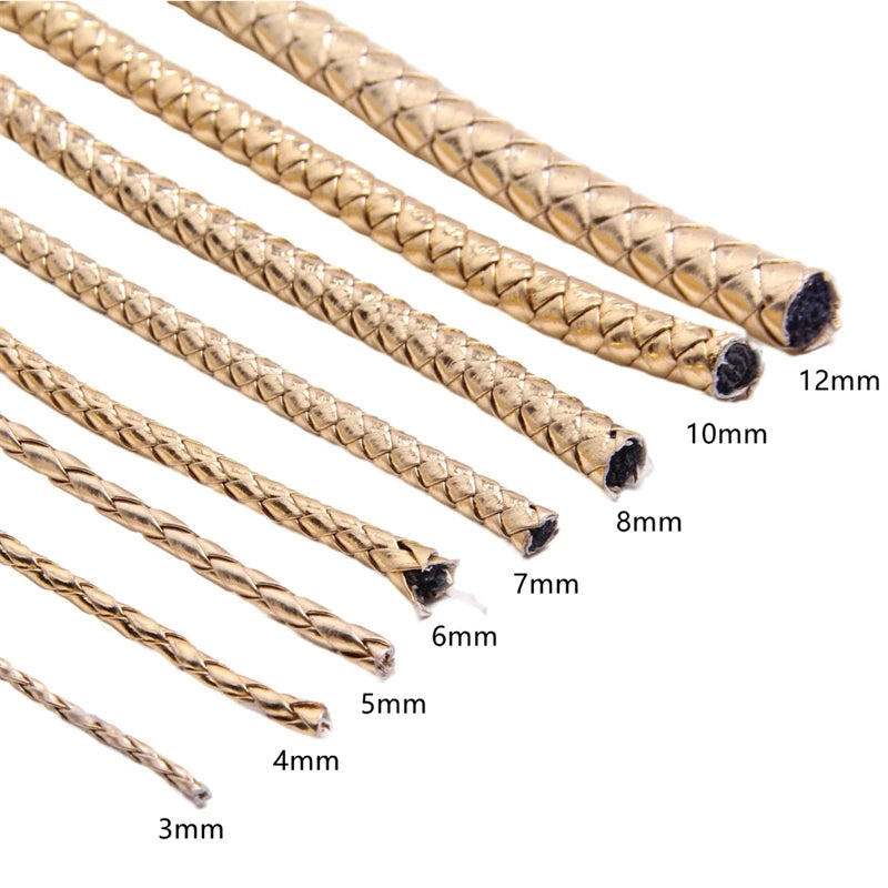 5M 3/4/6Mm Braided Leather Cord Rope Strip Thread for DIY Pendant Neck Weaving Bracelet Jewelry Making Supplies Crafts Accessory
