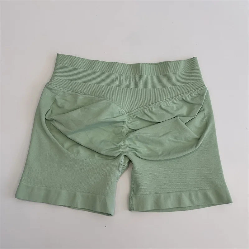 Yoga Shorts Low Ribbed Waist Band Yoga Shorts Seamless Scrunch Bum Workout Gym Shorts Booty Hight Stretch Running Shorts