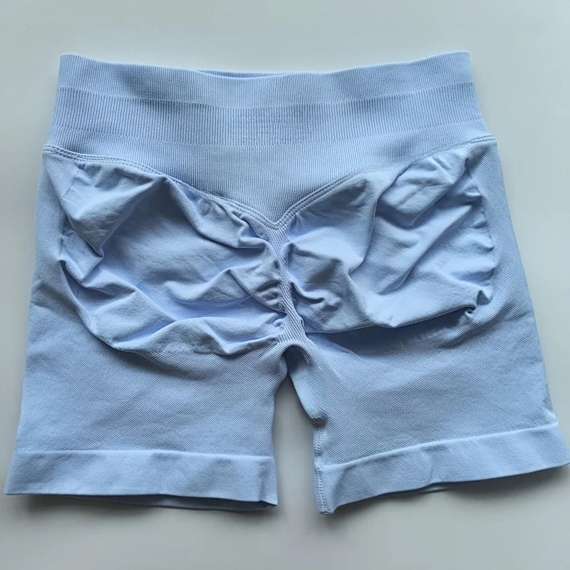 Yoga Shorts Low Ribbed Waist Band Yoga Shorts Seamless Scrunch Bum Workout Gym Shorts Booty Hight Stretch Running Shorts