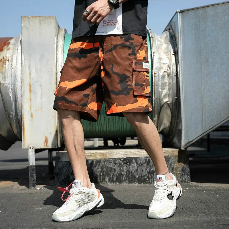 Men'S Camouflage Cargo Shorts Loose Fit Multi-Pocket Tactical Shorts Casual Streetwear Summer Beach Shorts with Utility Pockets