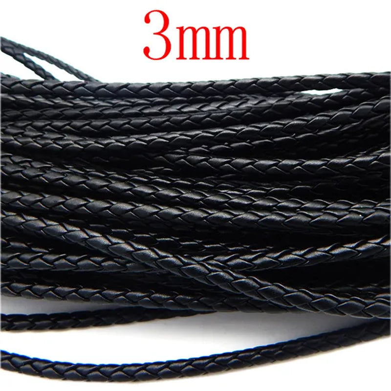 5M 3/4/6Mm Braided Leather Cord Rope Strip Thread for DIY Pendant Neck Weaving Bracelet Jewelry Making Supplies Crafts Accessory