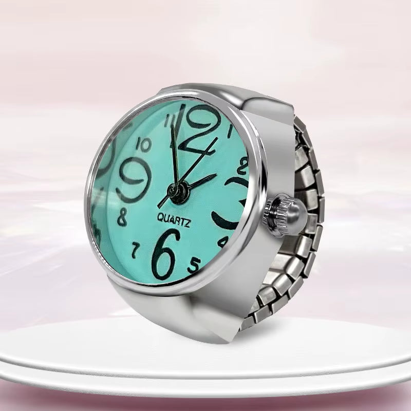 New Ring Watch Hot Selling Creative Circular Dial Alloy Shell Finger Couple Men and Women