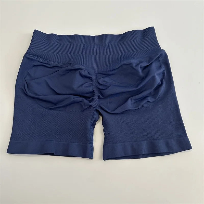 Yoga Shorts Low Ribbed Waist Band Yoga Shorts Seamless Scrunch Bum Workout Gym Shorts Booty Hight Stretch Running Shorts