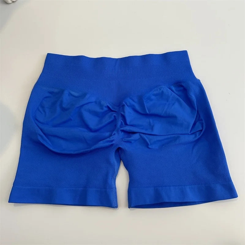 Yoga Shorts Low Ribbed Waist Band Yoga Shorts Seamless Scrunch Bum Workout Gym Shorts Booty Hight Stretch Running Shorts
