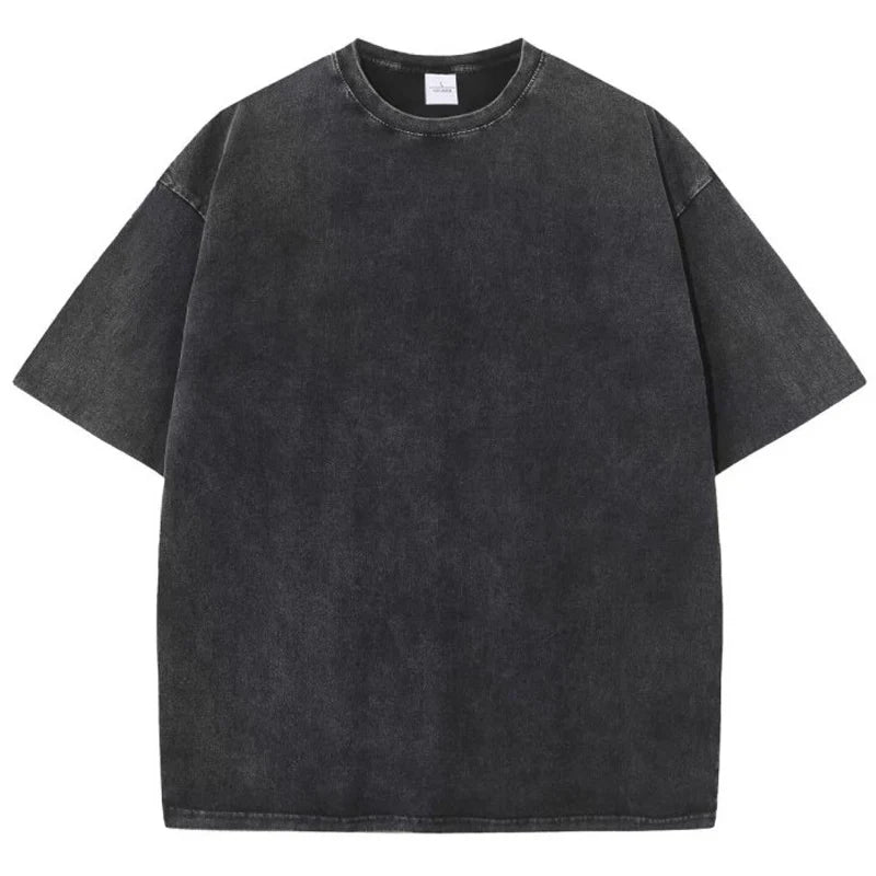 Washed Vintage Men Women T-Shirts Street Hip Hop Retro Punk T Shirt Harajuku Casual Cotton Short Sleeve Acid Wash Tshirts Tops