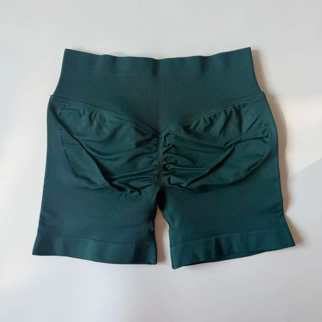 Yoga Shorts Low Ribbed Waist Band Yoga Shorts Seamless Scrunch Bum Workout Gym Shorts Booty Hight Stretch Running Shorts