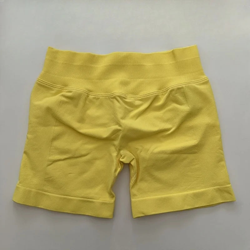 Yoga Shorts Low Ribbed Waist Band Yoga Shorts Seamless Scrunch Bum Workout Gym Shorts Booty Hight Stretch Running Shorts