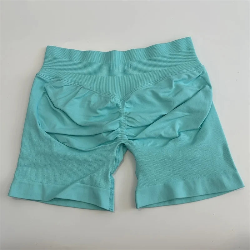 Yoga Shorts Low Ribbed Waist Band Yoga Shorts Seamless Scrunch Bum Workout Gym Shorts Booty Hight Stretch Running Shorts