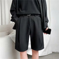 Summer Suit Shorts Men Fashion Business Dress Shorts Men Streetwear Loose British Style Suit Shorts Men Black Formal Shorts