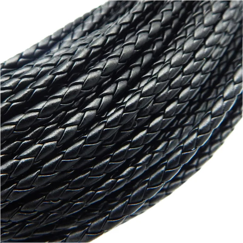 5M 3/4/6Mm Braided Leather Cord Rope Strip Thread for DIY Pendant Neck Weaving Bracelet Jewelry Making Supplies Crafts Accessory