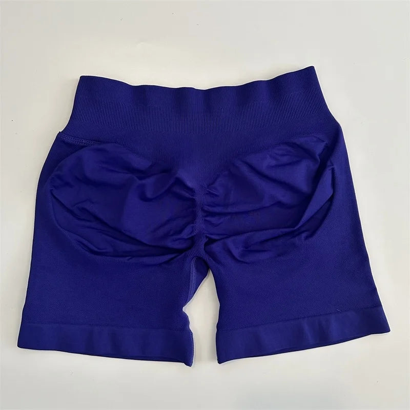 Yoga Shorts Low Ribbed Waist Band Yoga Shorts Seamless Scrunch Bum Workout Gym Shorts Booty Hight Stretch Running Shorts