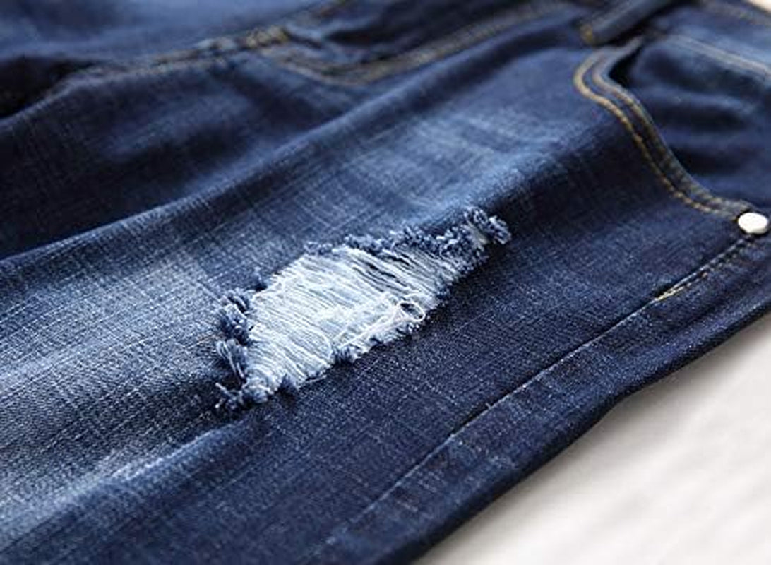 Men'S Stretch Ripped Denim Shorts Casual Summer Jeans Shorts