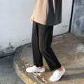 Pleated Pants Men Summer Straight Casual Pants Men Japanese Streetwear Loose Ice Silk Pants Mens Wide Leg Pants Man Trousers