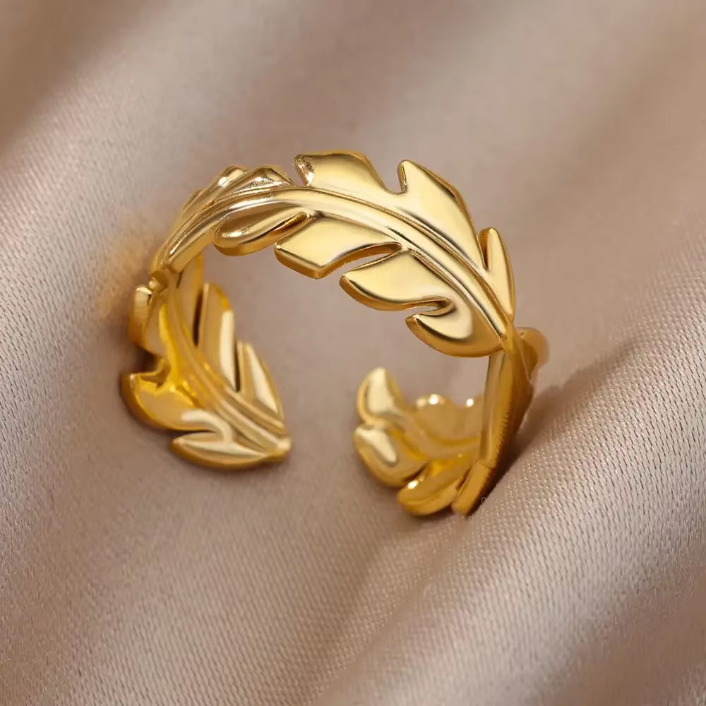 Stainless Steel Rings for Women Aesthetic Heart Gold Color Wedding Ring Vintage Waterproof Wedding Jewelry Prom Accessories Gift