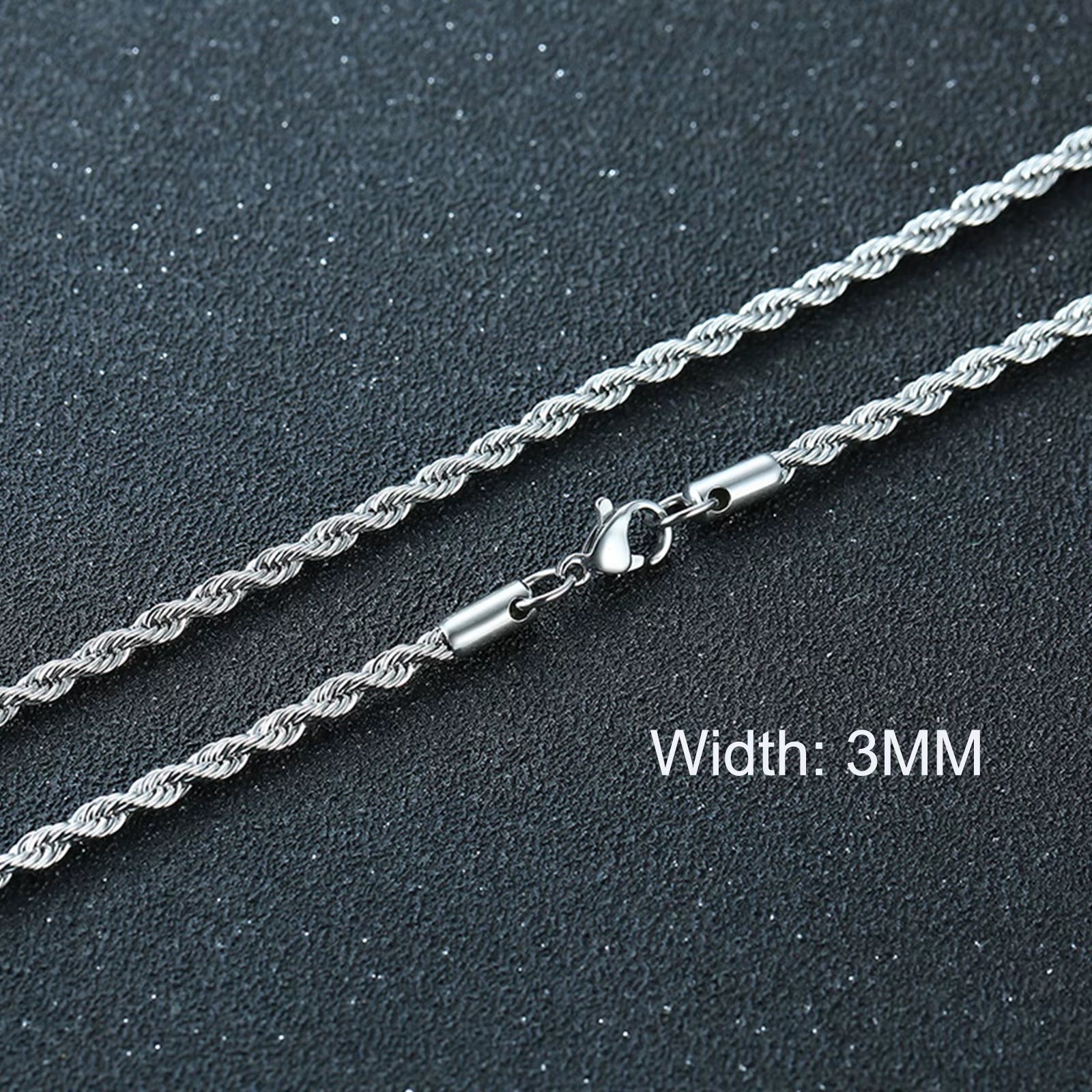 3-11MM Classic Cuban Chain Necklace for Men Women,Silver Black Gold Grey Color Stainless Steel Chains,Basic Punk Jewelry Gift