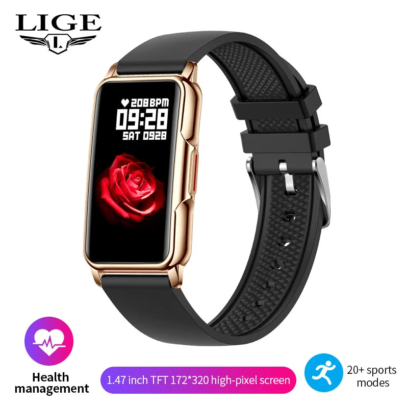 Smart Watch Women Full Touch Screen Bluetooth Call IP67 Waterproof Sports Fitness Tracker Smartwatch Women