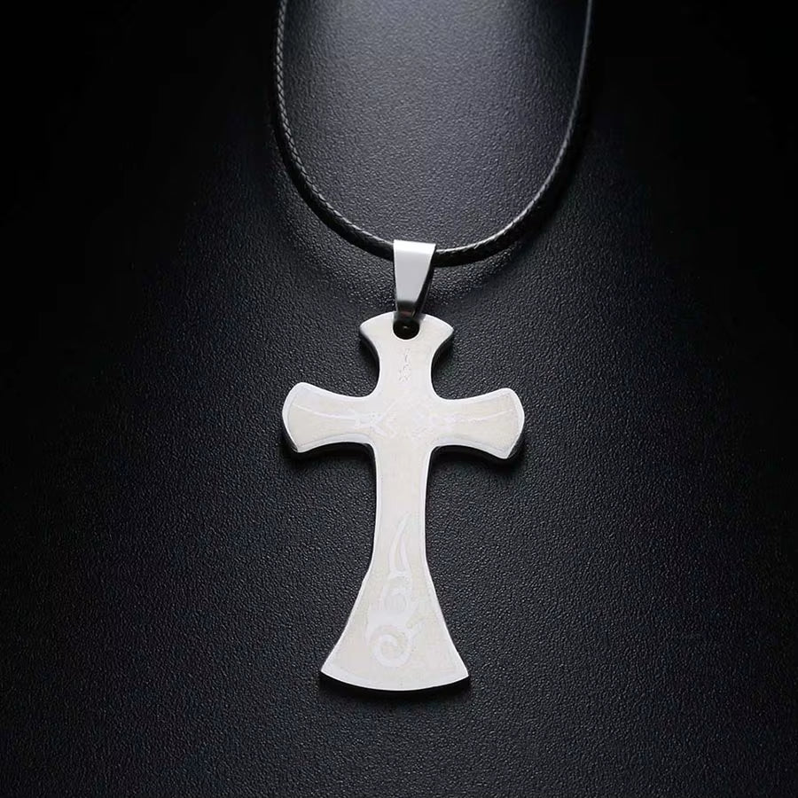 Jesus Cross Pendants & Necklaces Men Stainless Steel Never Fade Pendants Rope Chain Religious Necklaces Women Christian Jewelry