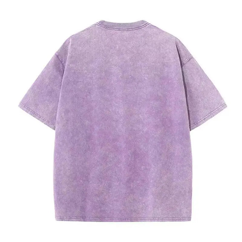 Washed Vintage Men Women T-Shirts Street Hip Hop Retro Punk T Shirt Harajuku Casual Cotton Short Sleeve Acid Wash Tshirts Tops