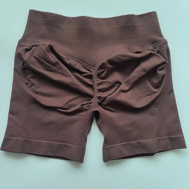 Yoga Shorts Low Ribbed Waist Band Yoga Shorts Seamless Scrunch Bum Workout Gym Shorts Booty Hight Stretch Running Shorts