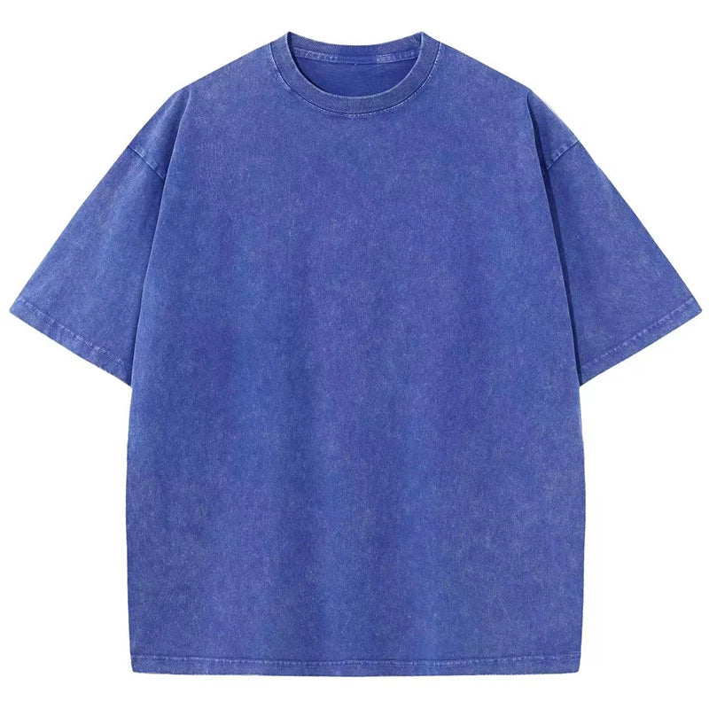 Washed Vintage Men Women T-Shirts Street Hip Hop Retro Punk T Shirt Harajuku Casual Cotton Short Sleeve Acid Wash Tshirts Tops