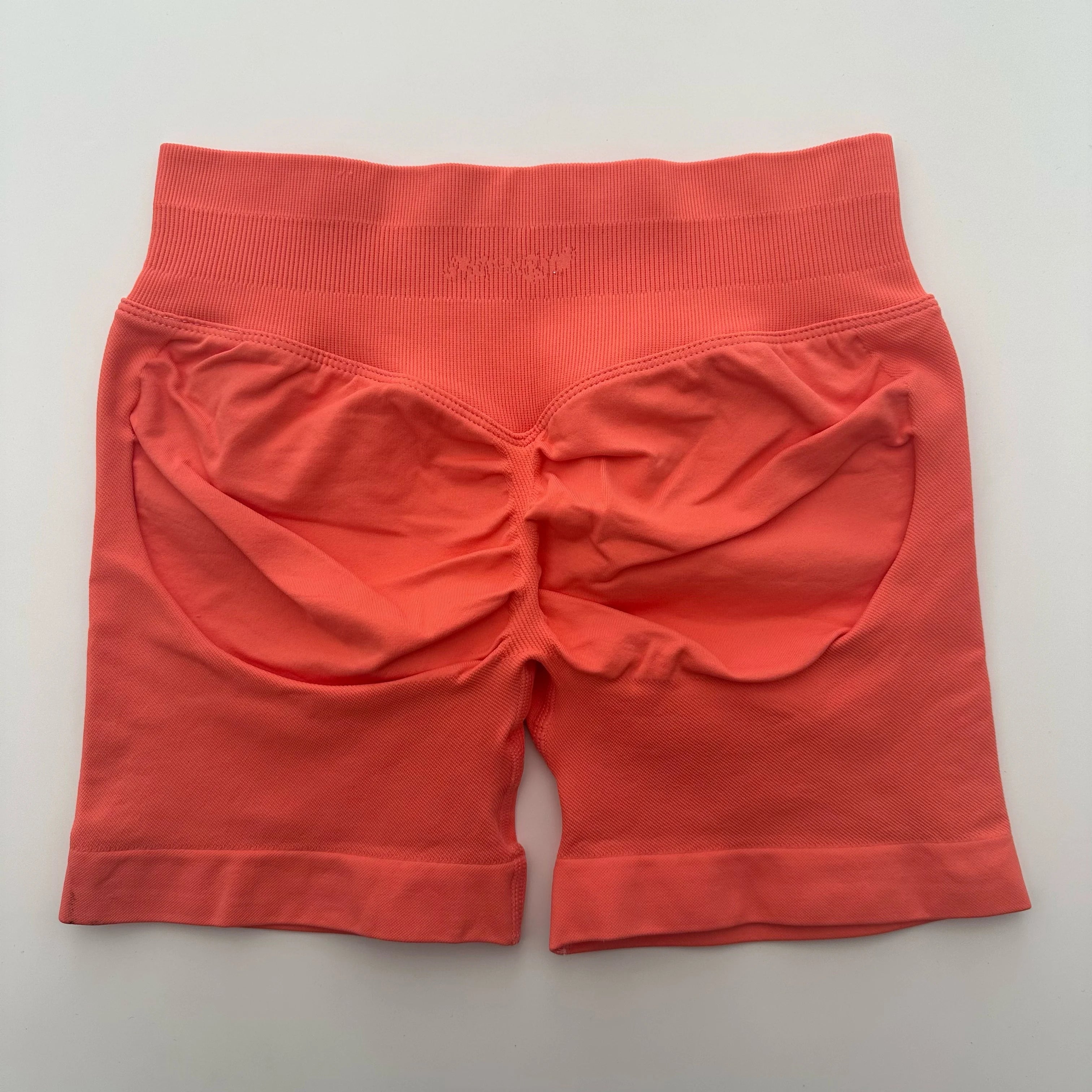 Yoga Shorts Low Ribbed Waist Band Yoga Shorts Seamless Scrunch Bum Workout Gym Shorts Booty Hight Stretch Running Shorts
