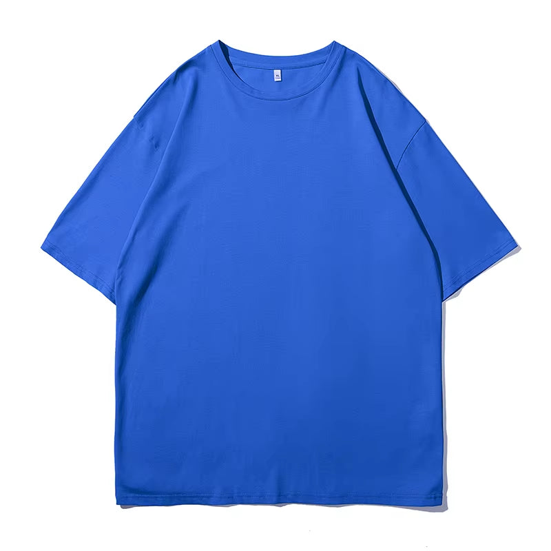Oversized 100% Cotton Graphic T Shirts 2024 Summer Y2K Black Harajuku T-Shirts Korean Fashion Classical Vintage T Shirt