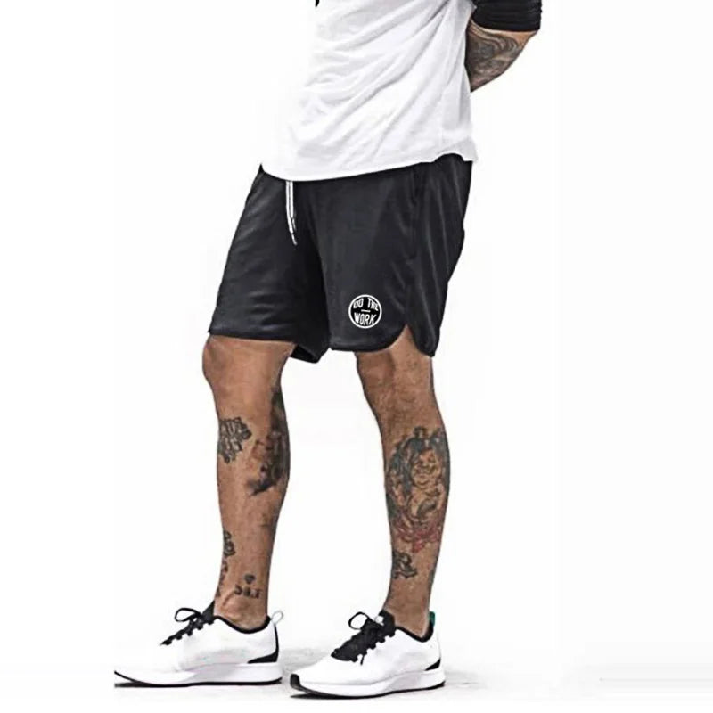 Men'S Running Shorts Mens Gym Sports Shorts Male Mesh Quick Drying Training Exercise Jogging Fitness Shorts with Pocket
