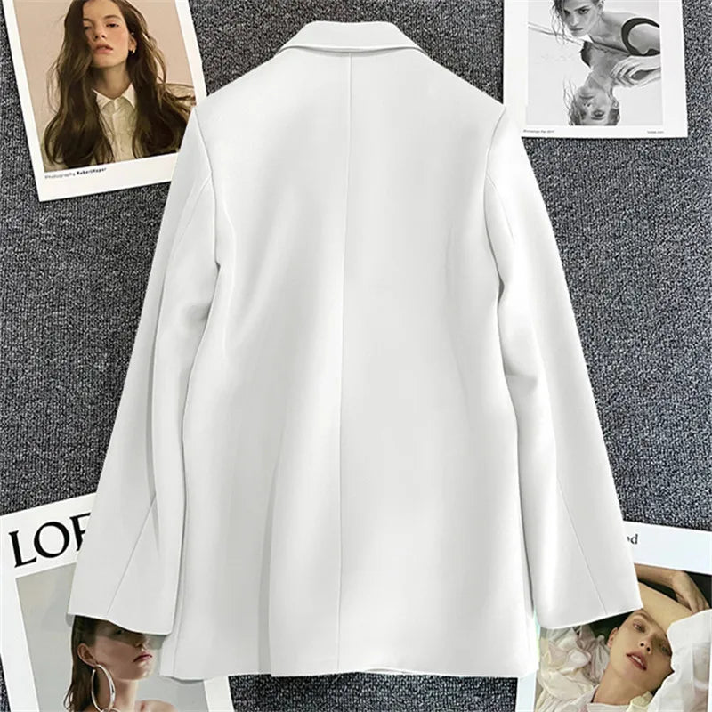 Office Blazers for Women 2023 Casual Fashion Long Sleeve New White Black Single Button Jackets Coats Blazer
