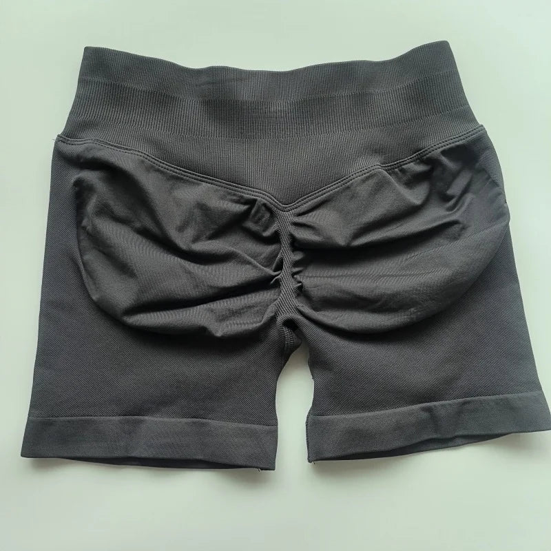 Yoga Shorts Low Ribbed Waist Band Yoga Shorts Seamless Scrunch Bum Workout Gym Shorts Booty Hight Stretch Running Shorts