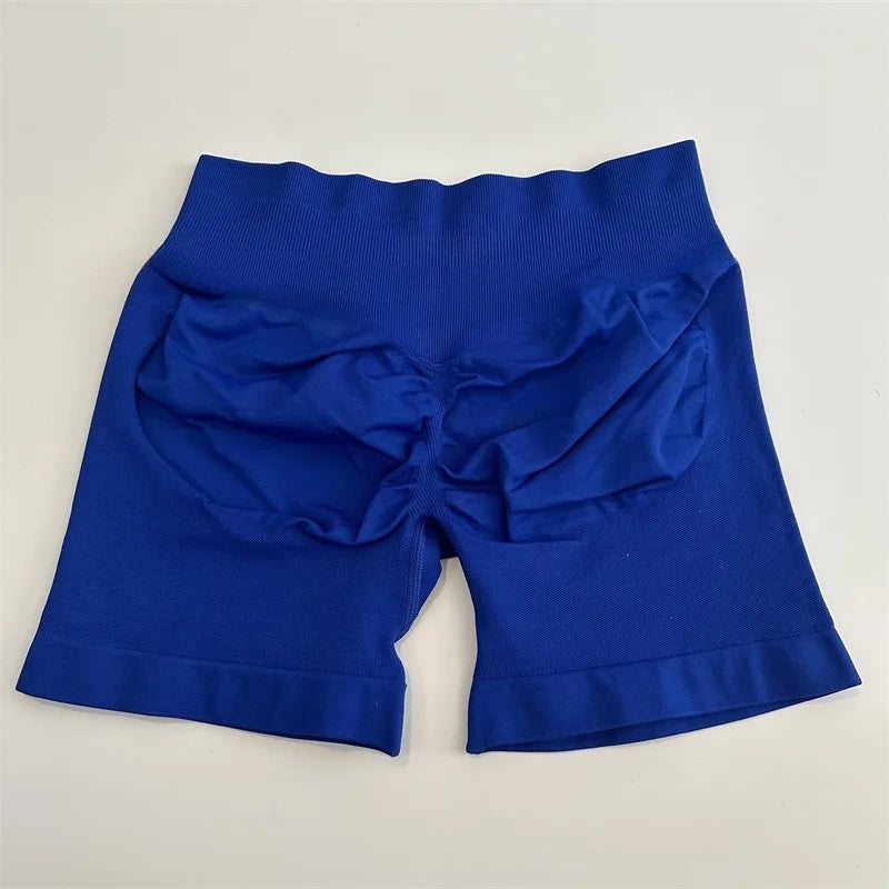 Yoga Shorts Low Ribbed Waist Band Yoga Shorts Seamless Scrunch Bum Workout Gym Shorts Booty Hight Stretch Running Shorts