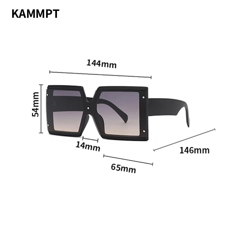 Square Oversized One-Pieces Sunglasses Men Women Trendy Gradient Goggle Eyewear Fashion Luxury Brand Design Sun Glasses