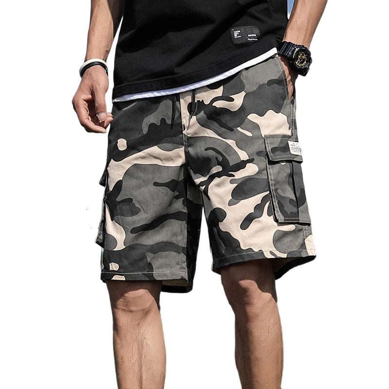 Men'S Camouflage Cargo Shorts Loose Fit Multi-Pocket Tactical Shorts Casual Streetwear Summer Beach Shorts with Utility Pockets