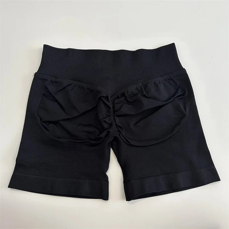 Yoga Shorts Low Ribbed Waist Band Yoga Shorts Seamless Scrunch Bum Workout Gym Shorts Booty Hight Stretch Running Shorts