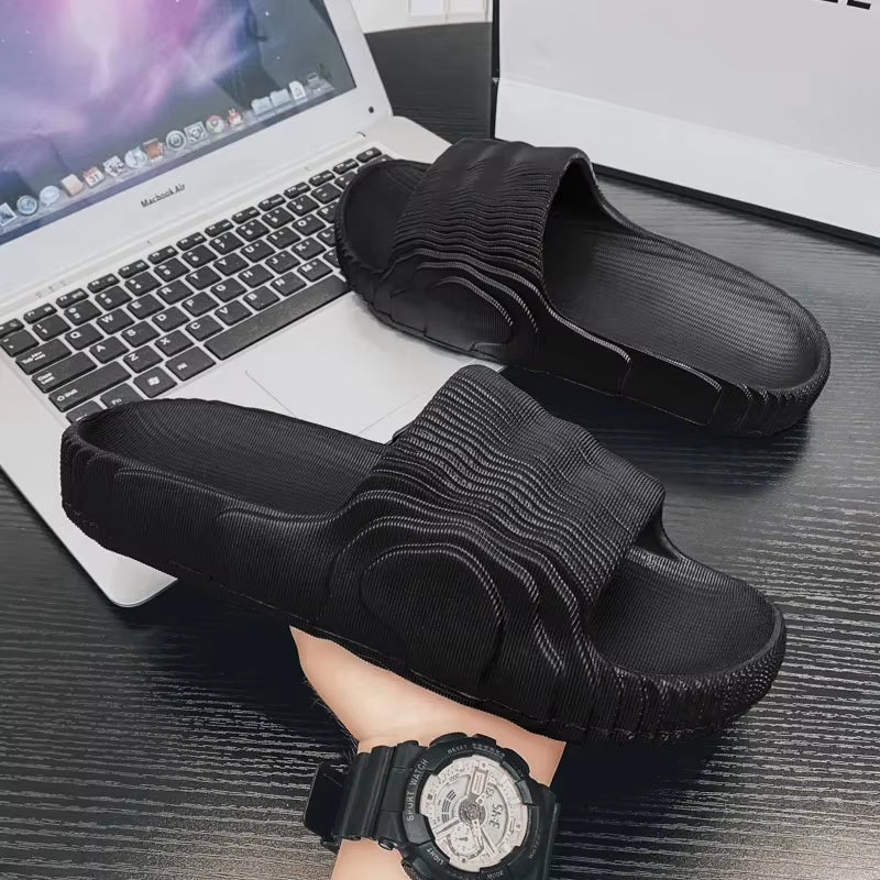 Soft Home Slippers Couple Summer Indoor Skid Proof Bathroom Slippers Sandals Hotel Solid Color Men Women Flip Flops Flat Shoes