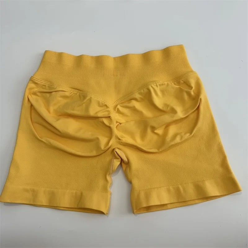 Yoga Shorts Low Ribbed Waist Band Yoga Shorts Seamless Scrunch Bum Workout Gym Shorts Booty Hight Stretch Running Shorts