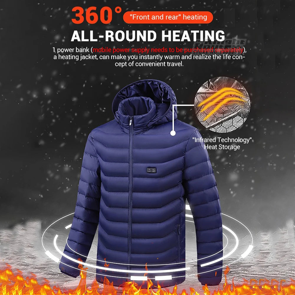 21 Areas Heated Jacket Winter Men'S Women'S Motorcycle Jacket USB Electric Heating Jacket Heated Vest Moto Thermal Clothing Coat